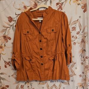 Dressbarn Women's Rust Utility Jacket